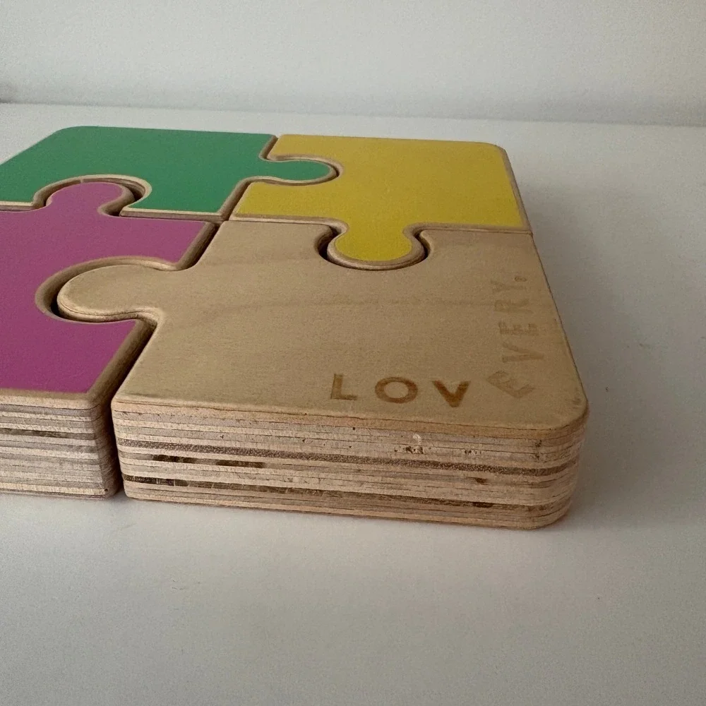 LoveveryChunky Jigsaw 4 Piece Wooden Puzzle‎ Educational Baby/Toddler Toy Color